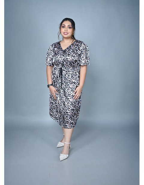 V-neck midi dress