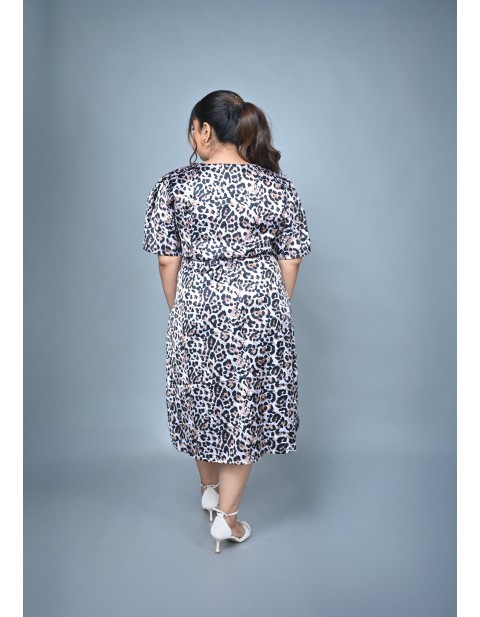 V-neck midi dress