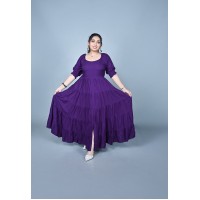 Ruffle Tiered Fit & Flare Maxi Dress Purple