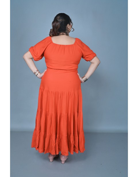 Plus Size Tiered Maxi Dress Red