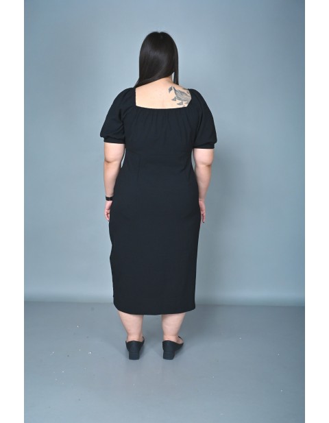 Midnight Elegance Slit Midi Dress