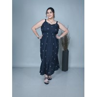 Smocked Maxi Dress Black