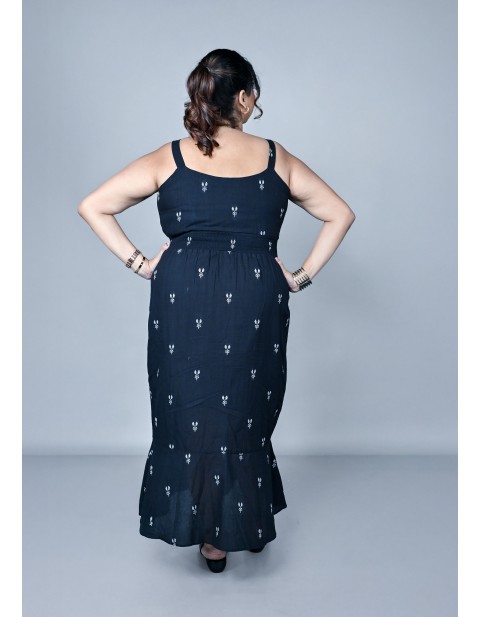 Smocked Maxi Dress Black
