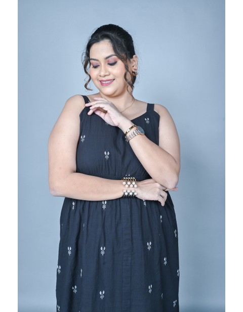 Smocked Maxi Dress Black