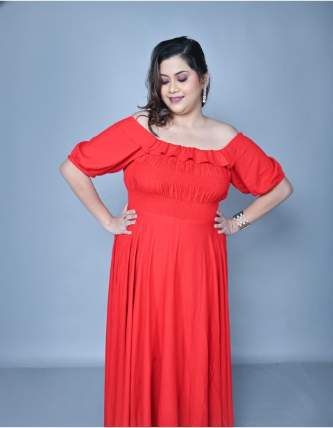 Scarlet Romance Off-Shoulder Maxi Dress
