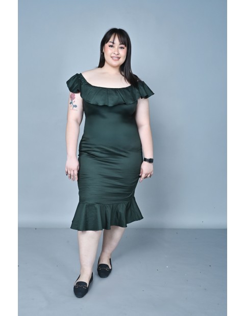 Emerald Ruffle Bodycon Dress