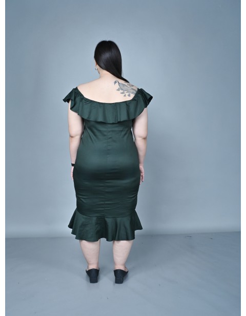Emerald Ruffle Bodycon Dress