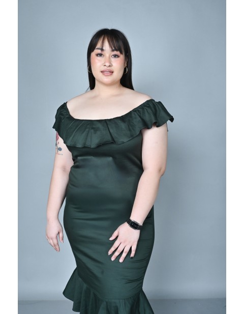 Emerald Ruffle Bodycon Dress