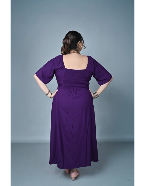 Classic Noir Flare Maxi Dress Purpal