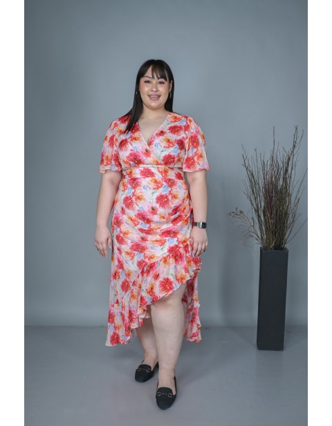 Rose Garden Wrap Midi Dress