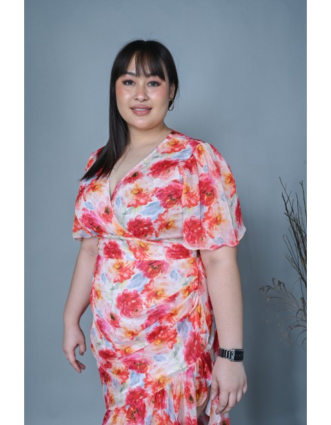 Rose Garden Wrap Midi Dress