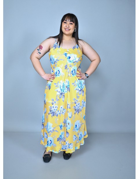 Sunshine Bloom Floral Maxi Dress