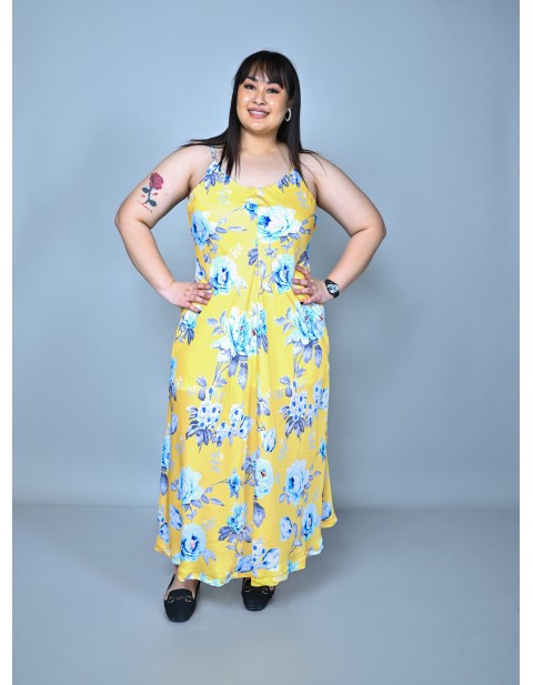 Sunshine Bloom Floral Maxi Dress