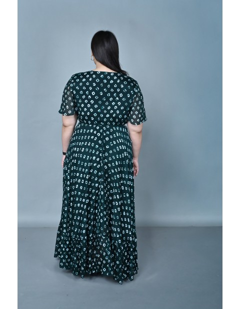 Emerald Dusk Cut-Out Maxi Dress
