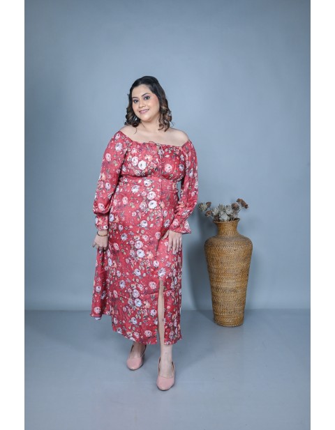 Rosewood Off-Shoulder Floral Midi Dress