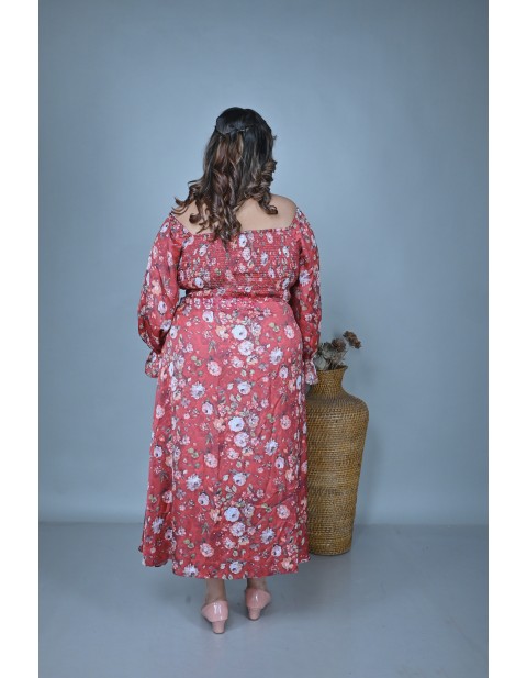 Rosewood Off-Shoulder Floral Midi Dress