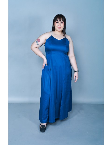 Sapphire Front Slit Strappy Maxi Dress